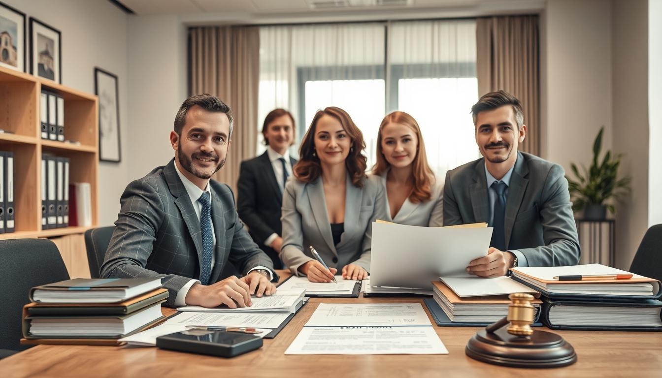 Family reviewing legal documents